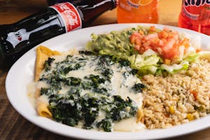Order 166. Spinach Enchiladas food online from El Vaquero store, Monroe on bringmethat.com