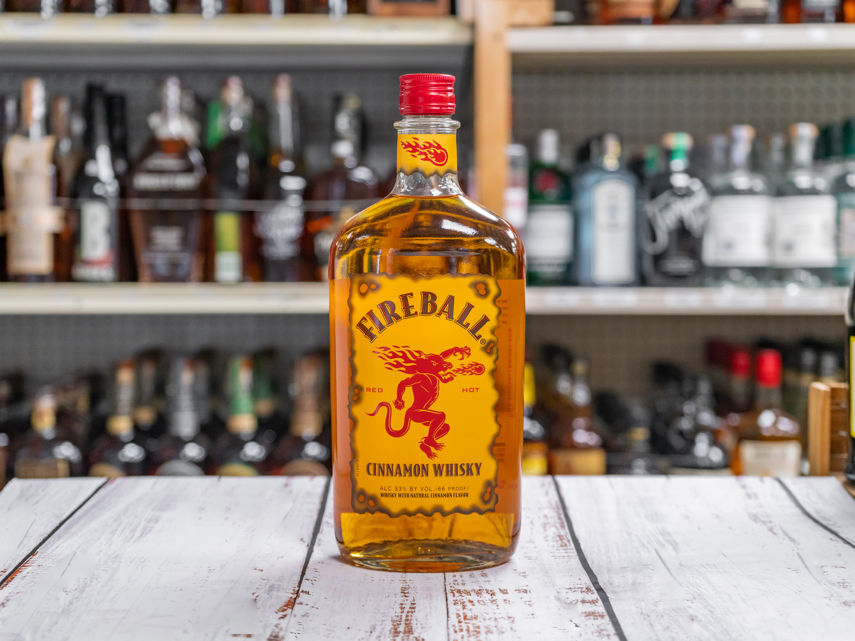 Order Fireball, 750 ml. Whiskey (33.0% ABV) food online from Kwik & Convenient store, San Francisco on bringmethat.com