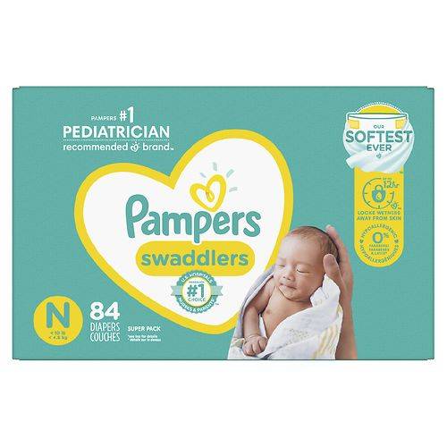 Order Pampers Swaddlers Diapers Newborn - 84.0 ea food online from Walgreens store, KINSTON on bringmethat.com