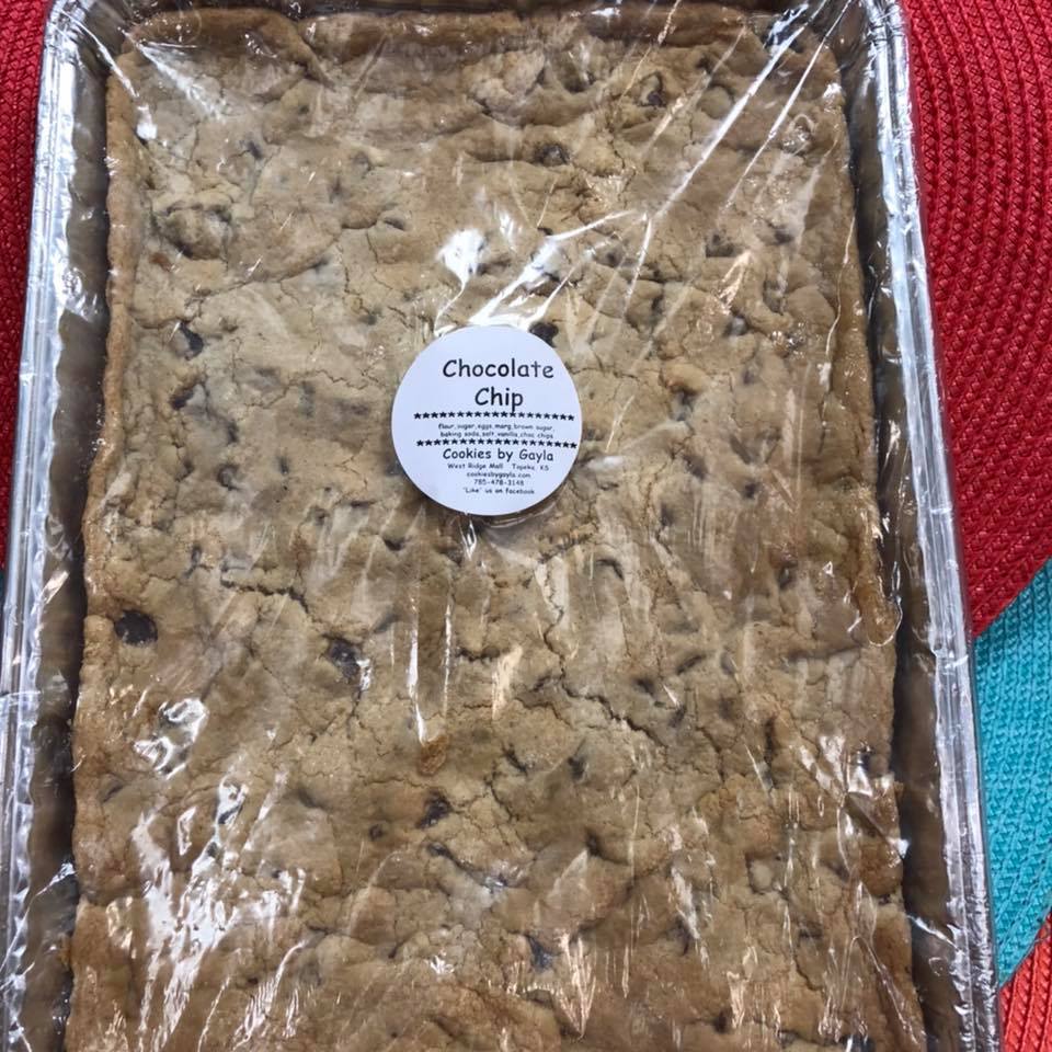 Order 1/4 Sheet Chocolate Chip Pan food online from Cookies By Gayla store, Topeka on bringmethat.com