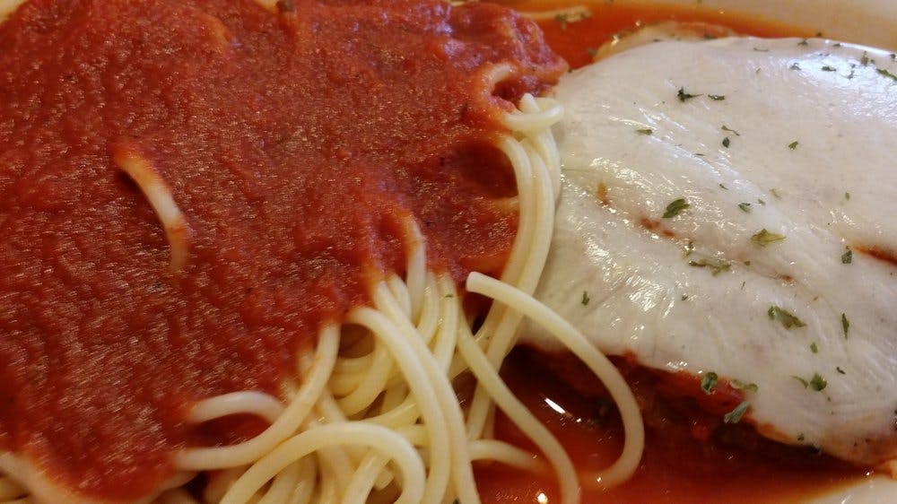 Order Chicken Parm Pasta - Pasta food online from Leola Pizza Place store, Leola on bringmethat.com
