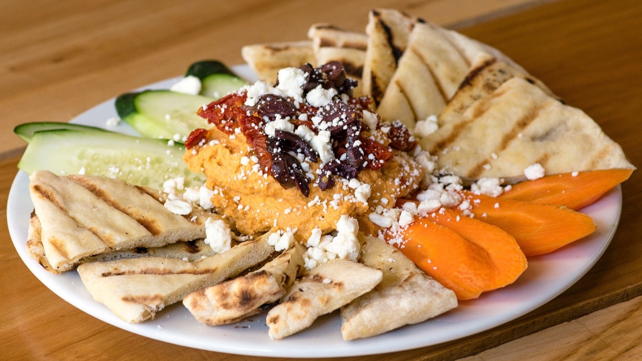 Order Hummus Plate food online from Happy Camper Pizza store, Chicago on bringmethat.com