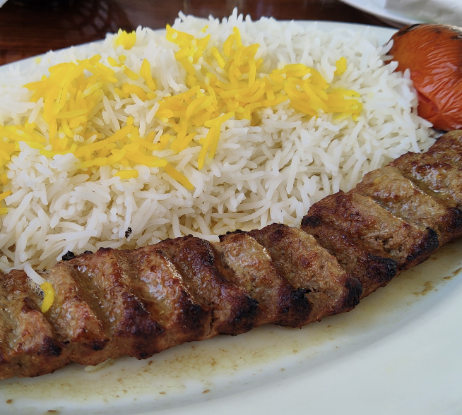 Order Yazd Chicken Koobideh with Rice and Tomato food online from Stone Stew store, San Jose on bringmethat.com