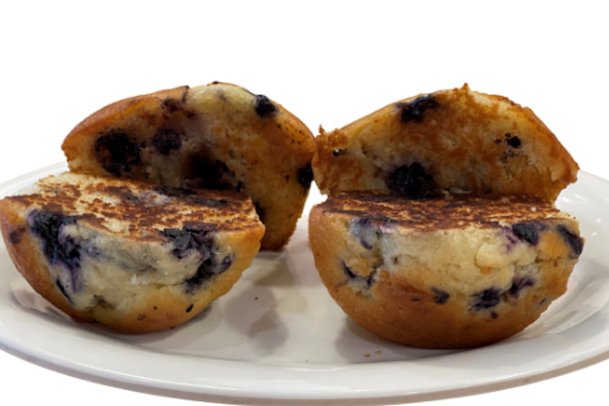 Order 2 Blueberry Muffins food online from Eggs Up Grill store, Sumter on bringmethat.com