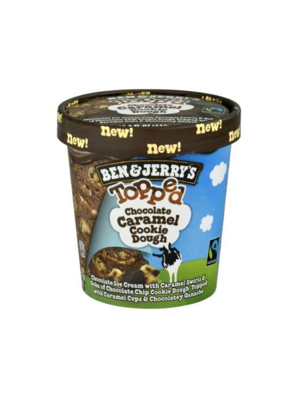 Order Ben & Jerry's Topped Chocolate Caramel Cookie Dough (1 Pint) food online from Stock-Up Mart store, Houston on bringmethat.com
