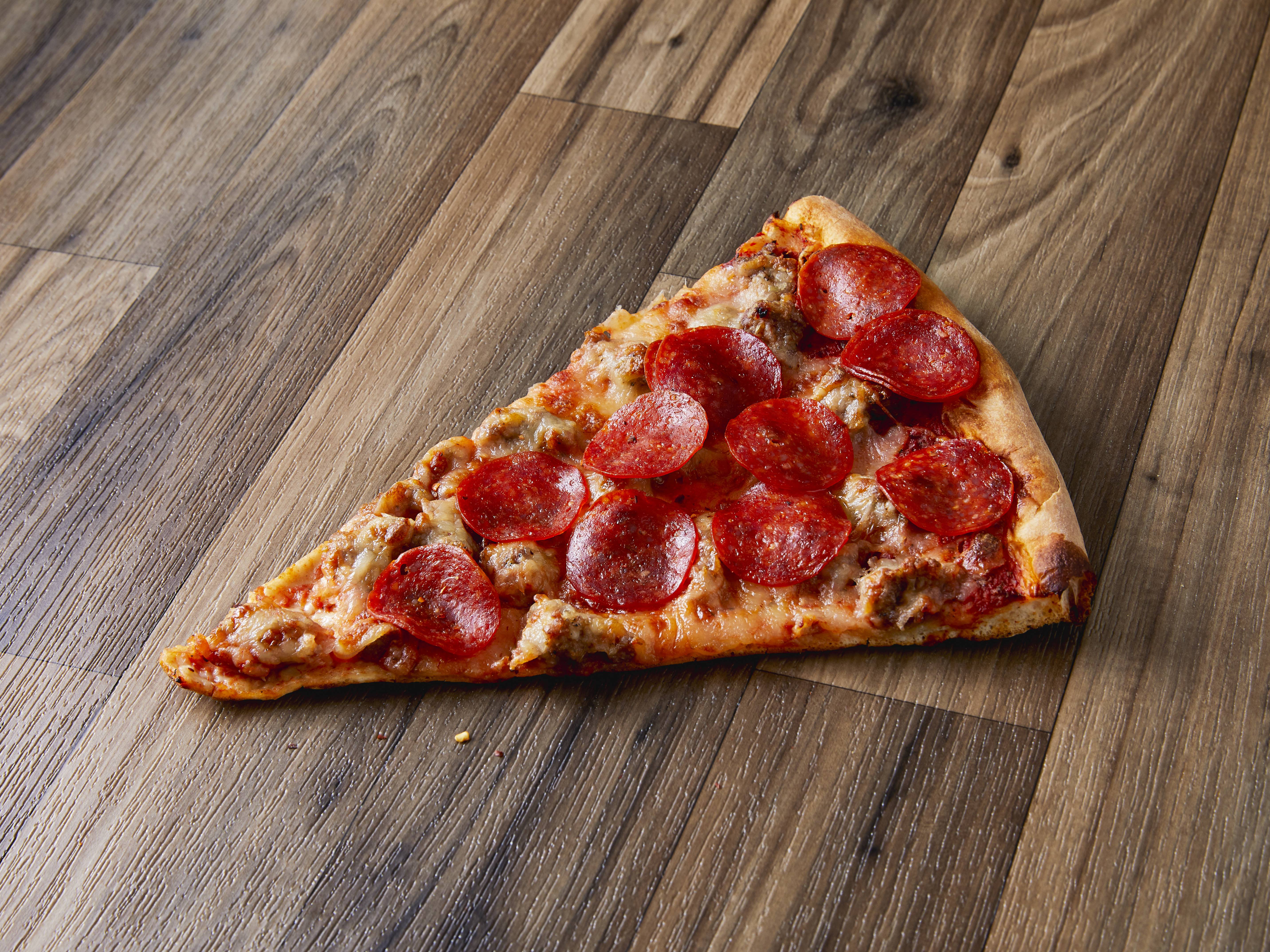 Order Sausage and Pepperoni Pizza Slice food online from Gigio's Pizza store, Chicago on bringmethat.com