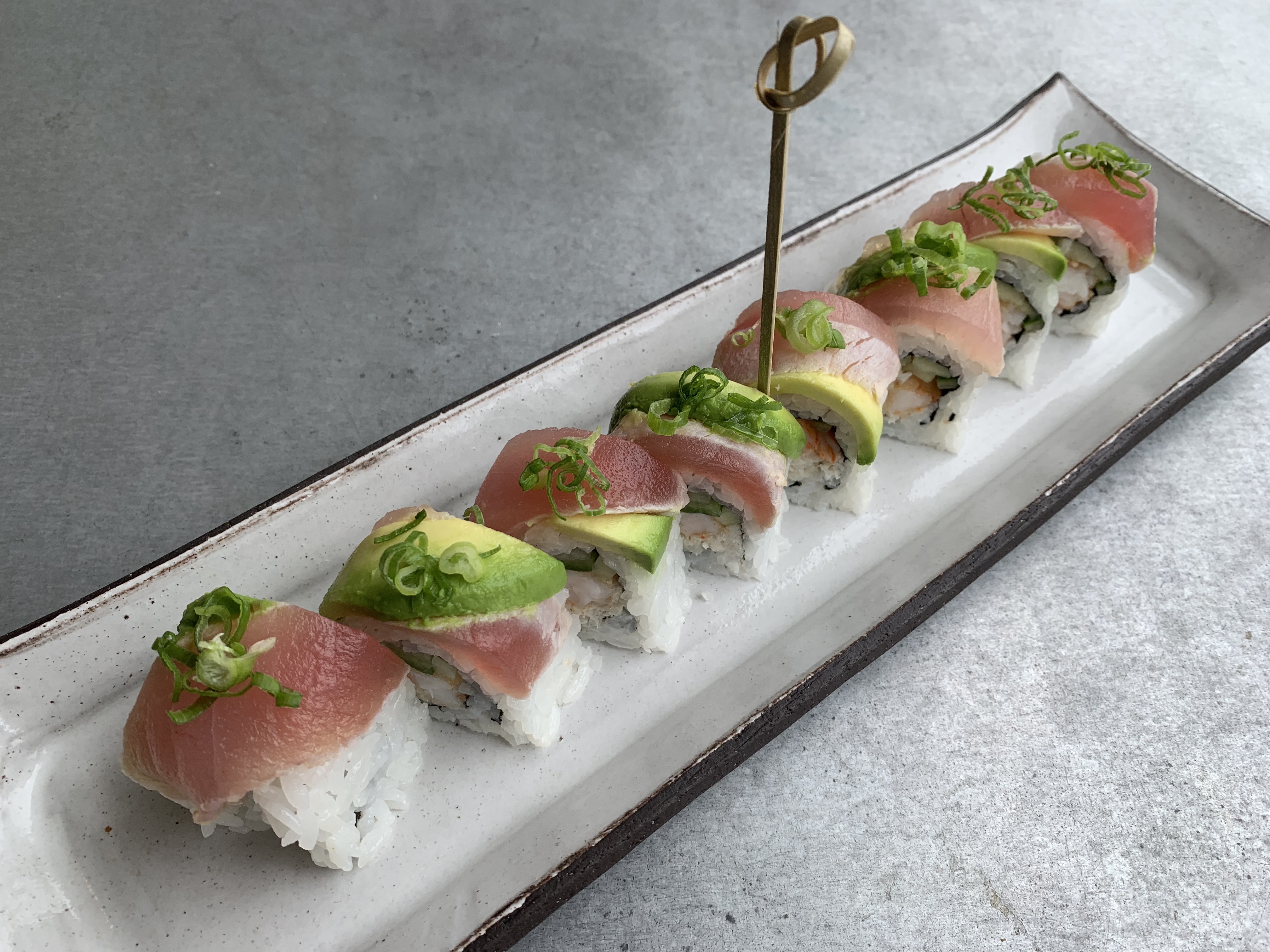 Order Gluten Free Albacore Special Roll food online from Sushi Lounge store, Poway on bringmethat.com