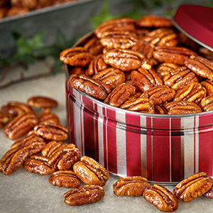 Order Glazed Pecan Gift Tin 1 lb. - 2 Pack food online from Savannah Candy Kitchen store, Atlanta on bringmethat.com