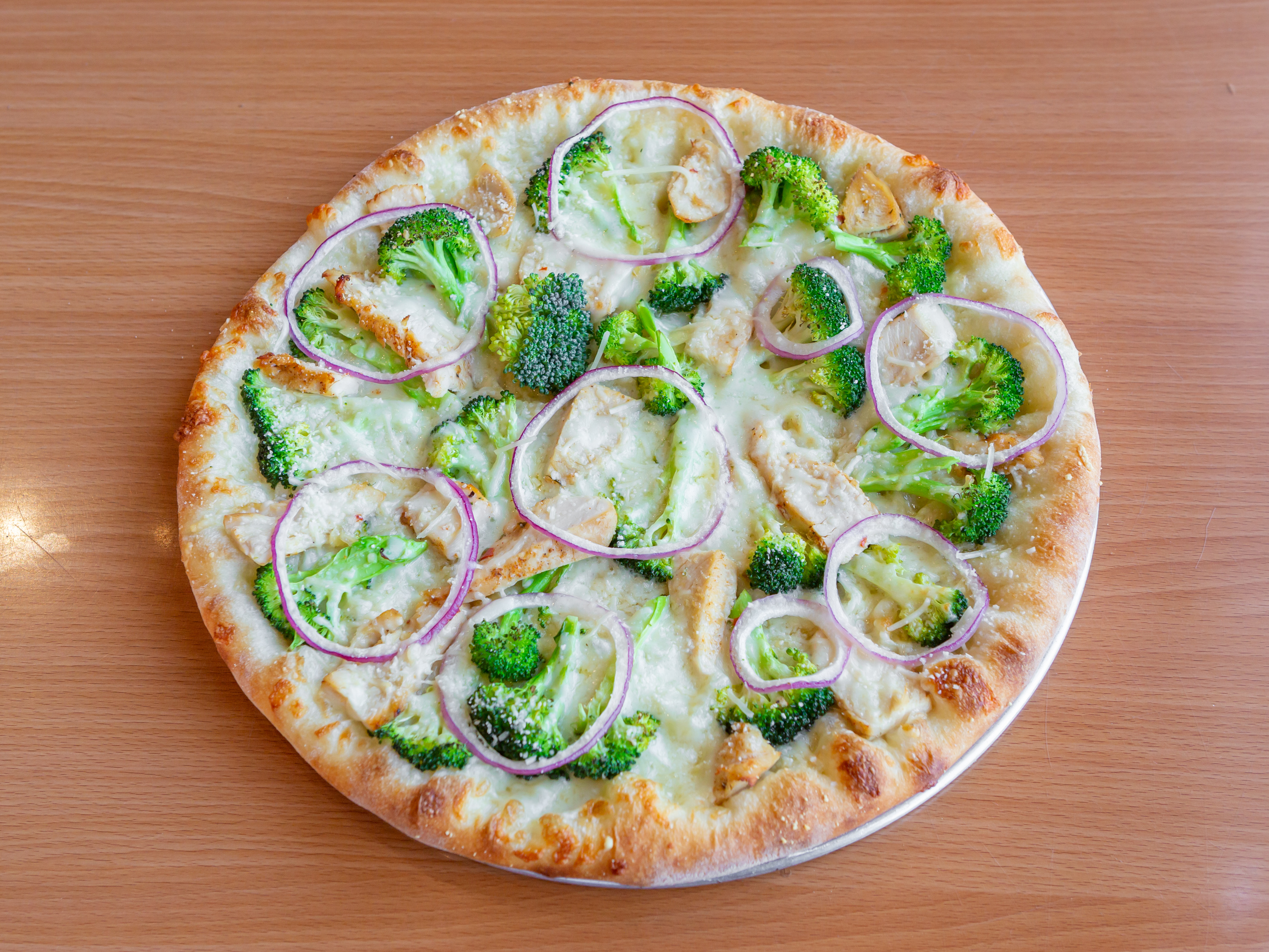 Order Chicken and Broccoli Specialty Pizza food online from Primo Pizza & Pasta store, Carlsbad on bringmethat.com