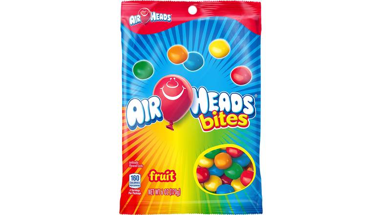 Order Airheads Bites Candy Peg Bag, Fruit 6 Oz food online from Valero Food Mart store, Murrayville on bringmethat.com