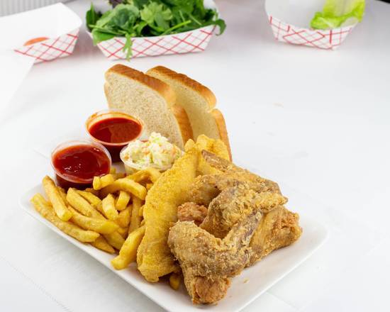 Order Fillet (1 pc) and Wings (3 pcs) food online from Jj Fish & Chicken store, Bellwood on bringmethat.com