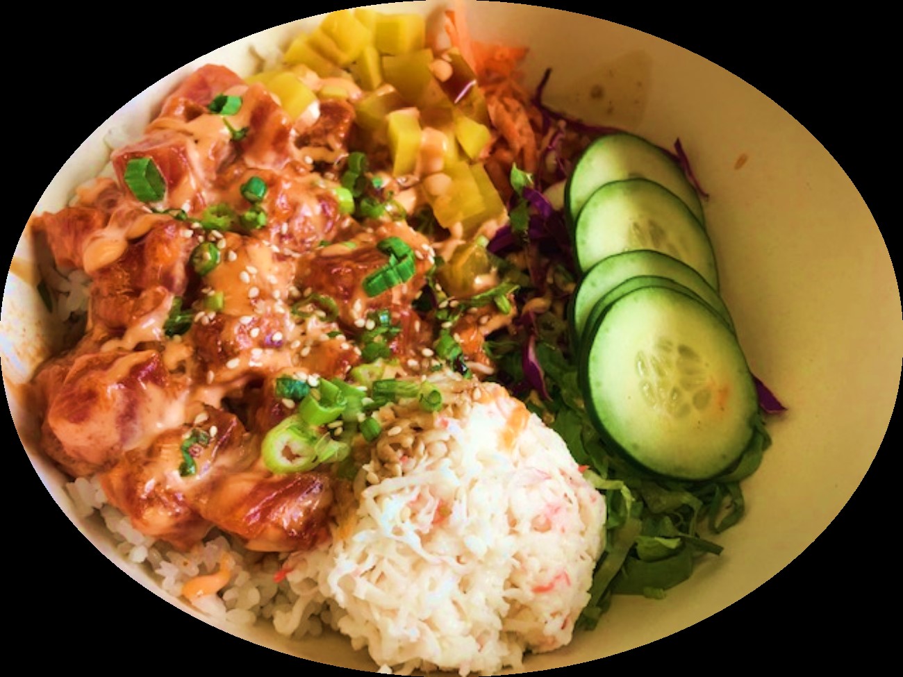 Order Flaming Tuna Poke Bowl food online from Cafe Yugo store, South Jordan on bringmethat.com