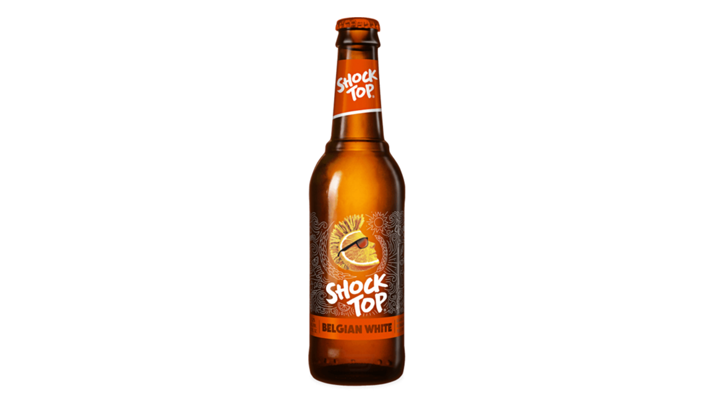 Order Shock Top Belgian White 6 Pack 12 oz Bottles food online from Circus Liquor store, Los Angeles on bringmethat.com