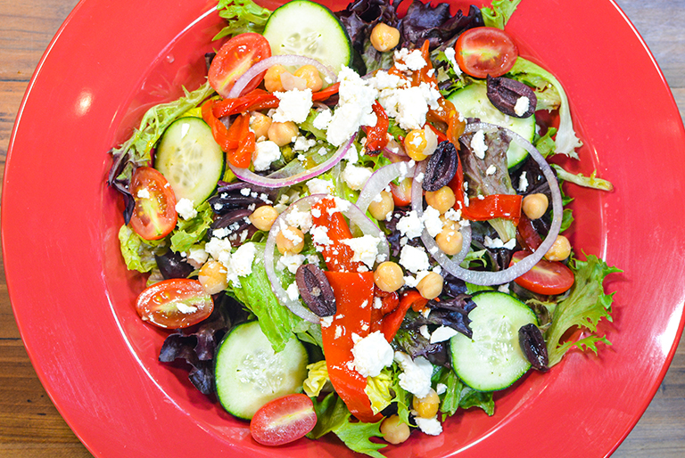 Order Greek Salad food online from Ciconte Pizzeria Gibbstown store, Greenwich Township on bringmethat.com