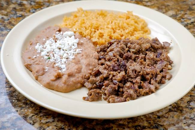 Order Rice Beans and Meat food online from BM Tacos Burritos & More TULSA SHERIDAN store, Tulsa on bringmethat.com