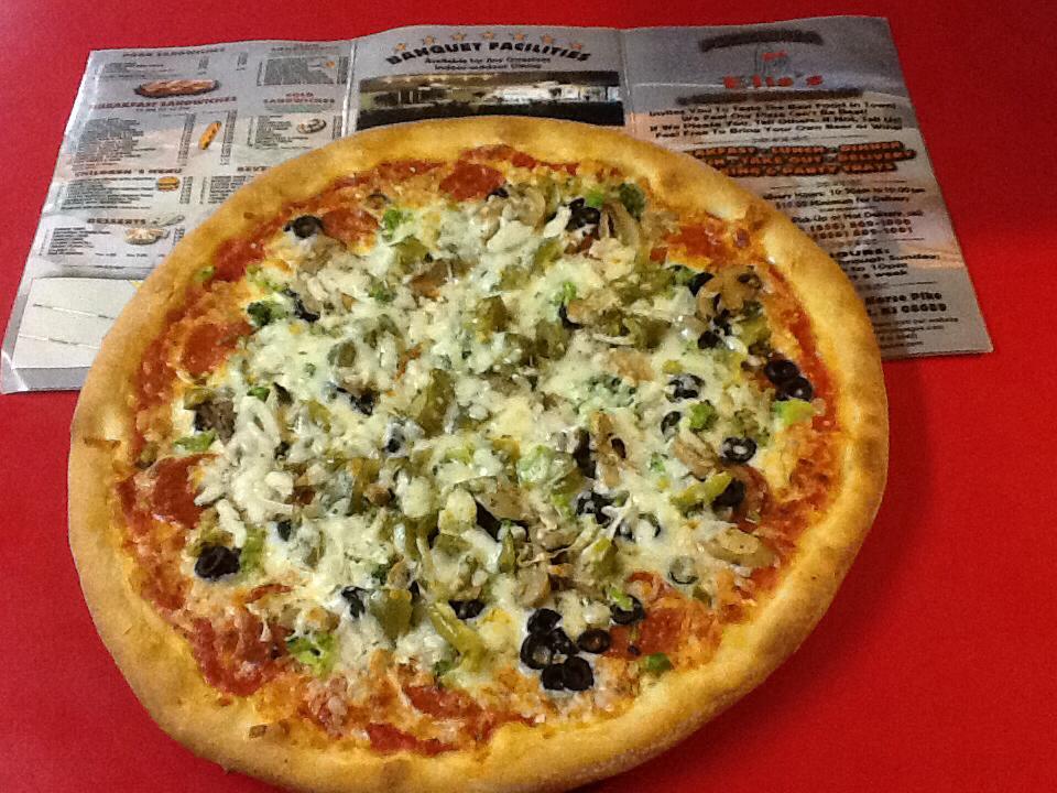 Order The Works Pizza food online from Elis Pizzeria store, Chesilhurst on bringmethat.com