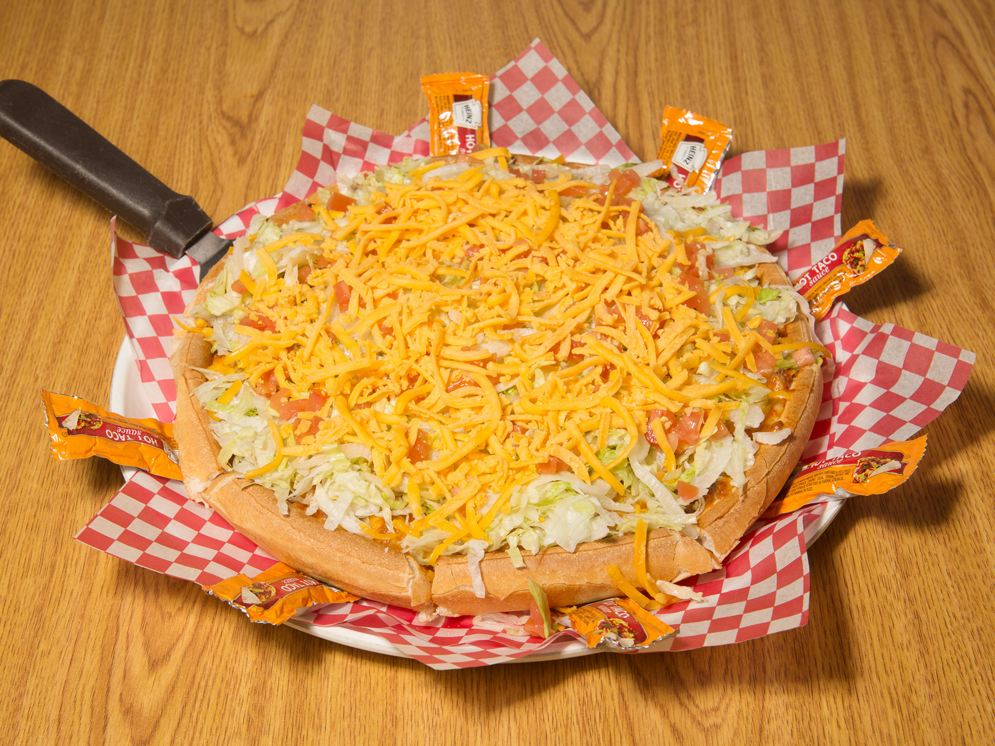 Order Taco Specialty Pie food online from Godfathers Pizza store, Pekin on bringmethat.com