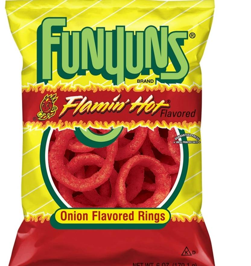 Order Funyuns Flamin Hot onion ring chips food online from Chaffle Cafe Catering Cart store, Norcross on bringmethat.com