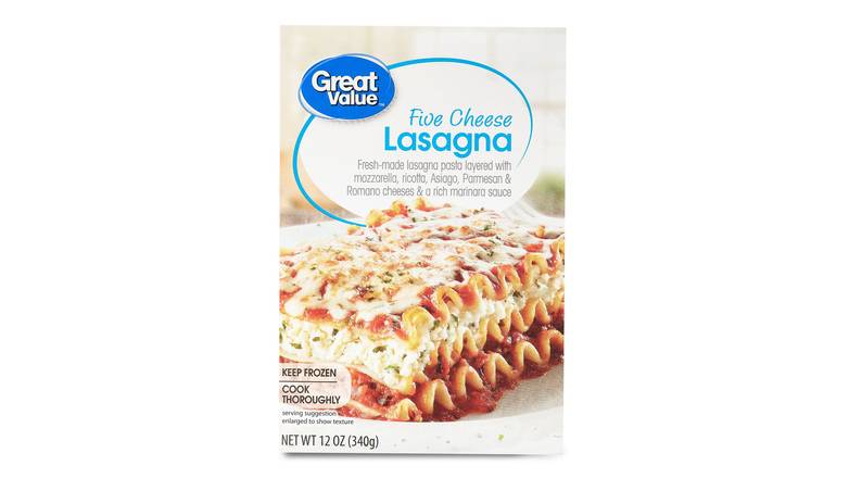 Order Great Value Five Cheese Lasagna Pasta food online from Red Roof Market store, Lafollette on bringmethat.com