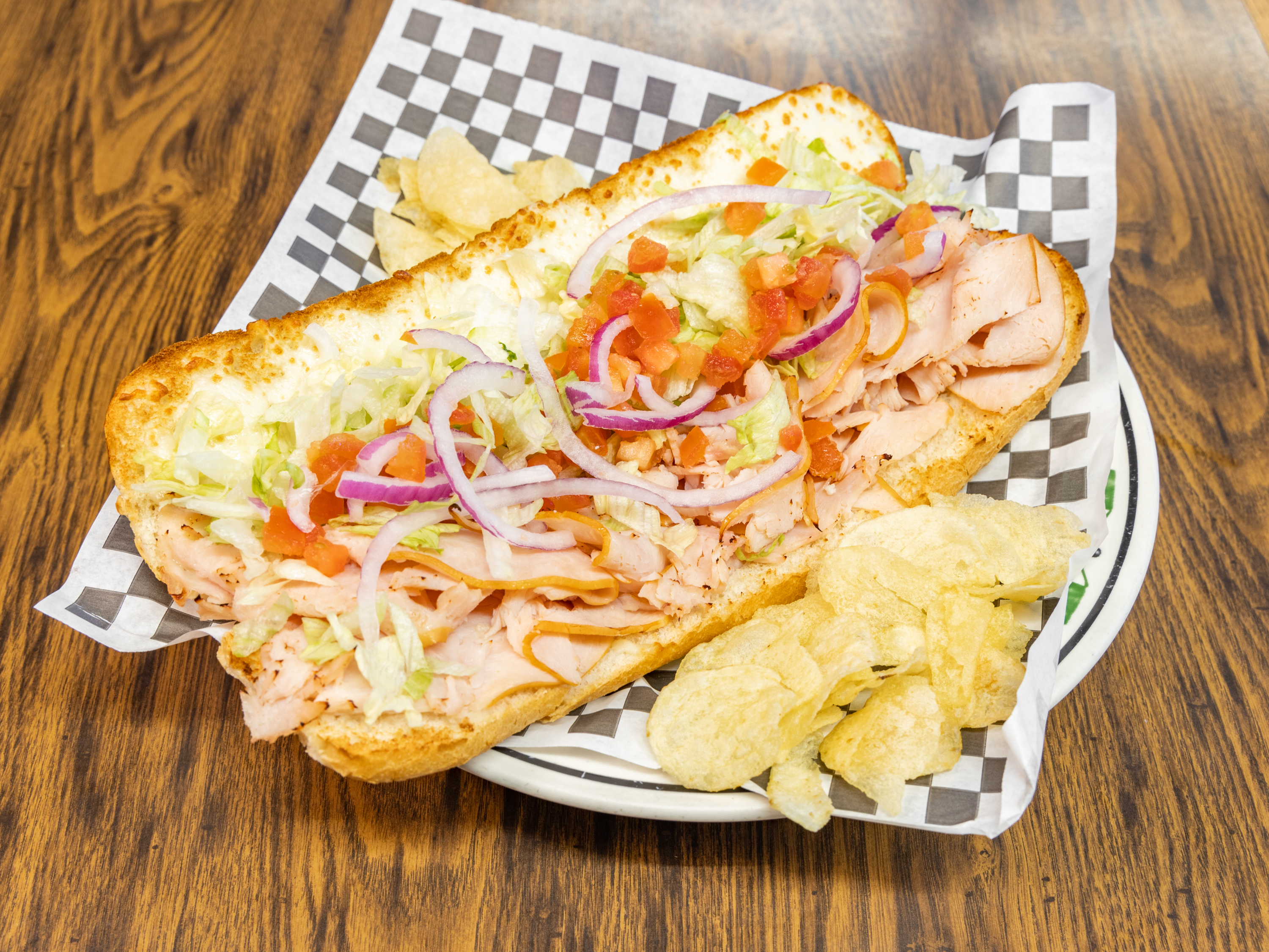 Order Turkey Sandwich food online from Pizza Chalet & Johnnies Broasted Chicken store, Yucaipa on bringmethat.com