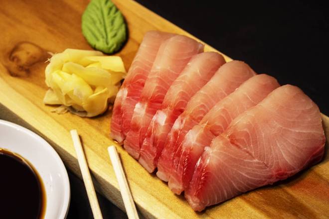 Order Yellowtail Sashimi (6 pcs) food online from Blue Fish Sushi & Teriyaki store, Huntington Park on bringmethat.com