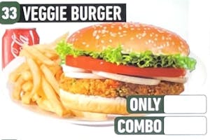 Order #33 Veggie Burger Combo food online from Jersey Kabob Platter & Pizza store, Monroe Township on bringmethat.com