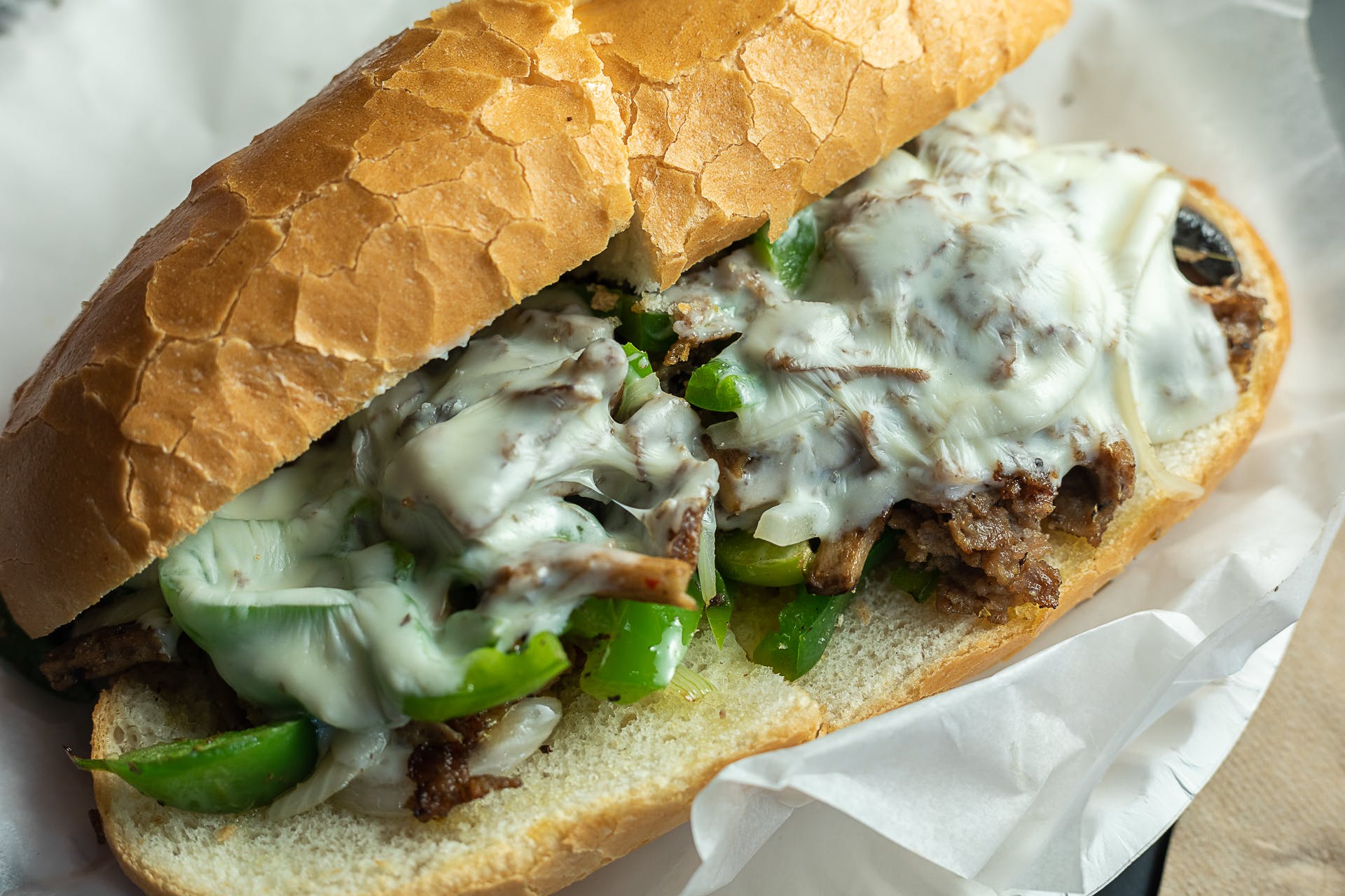 Order Philly Cheese Steak Sandwich - Sandwich food online from Brick 3 Pizza store, Milwaukee on bringmethat.com