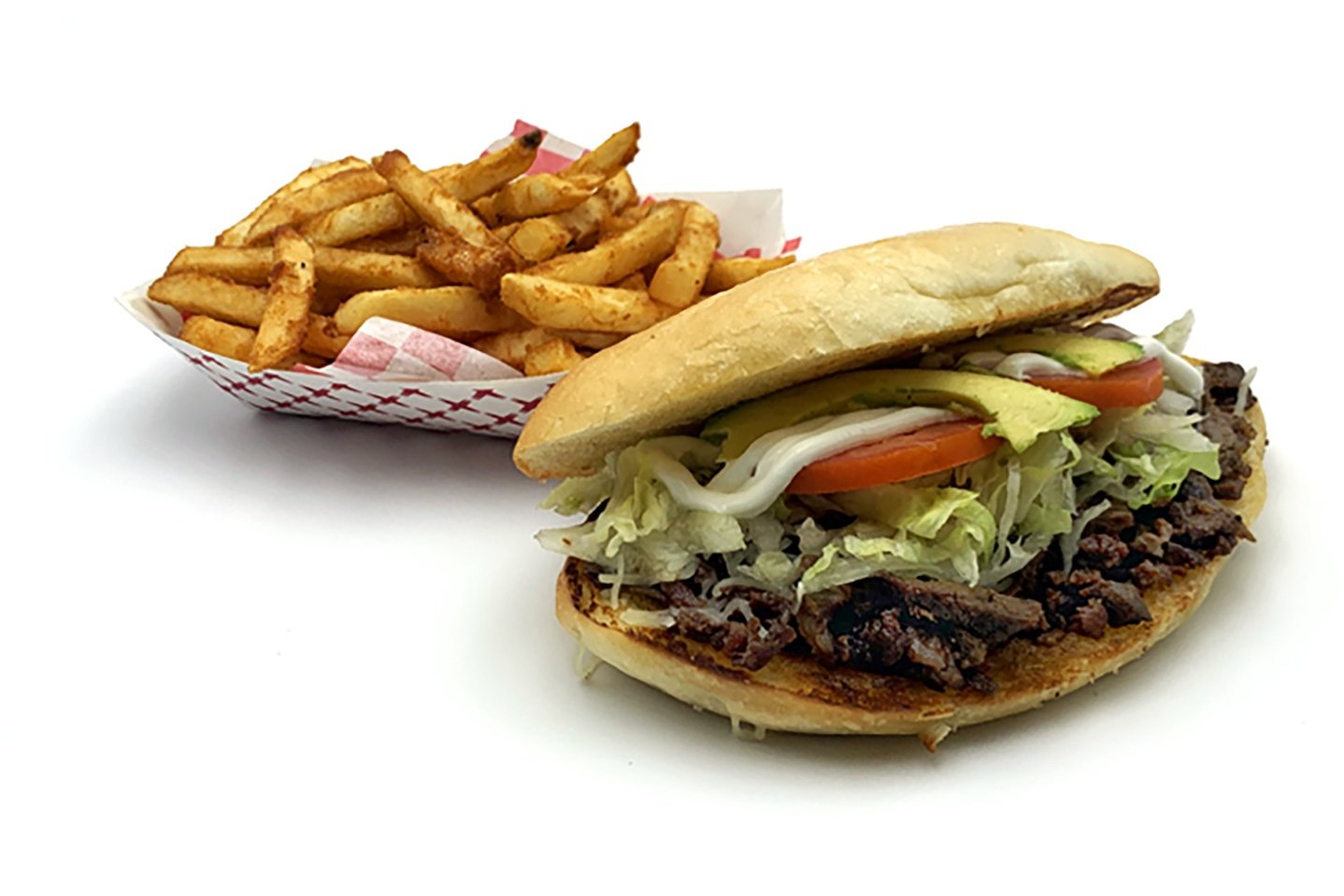 Order #7 Torta ＆ Fries food online from Javi Taco Shack store, Visalia on bringmethat.com