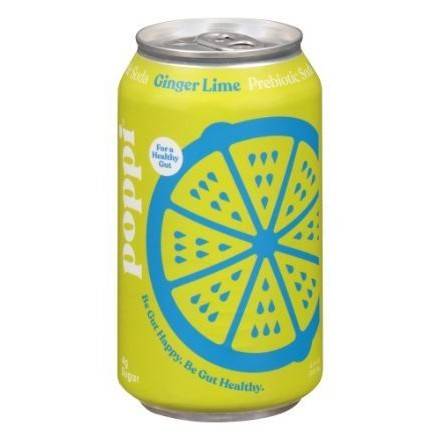 Order Poppi Prebiotic Soda Ginger Lime (12 oz) food online from Goodees Cravings store, Marietta on bringmethat.com