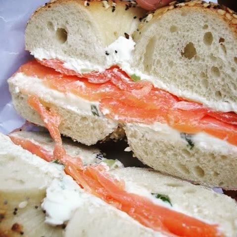 Order 4. Bagel with Flavored Cream Cheese food online from 5 brothers gourmet deli store, New York on bringmethat.com
