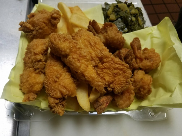 Order 2 Way Combination with Prawns and Catfish food online from The New Snapper's Seafood Restaurant store, Richmond on bringmethat.com