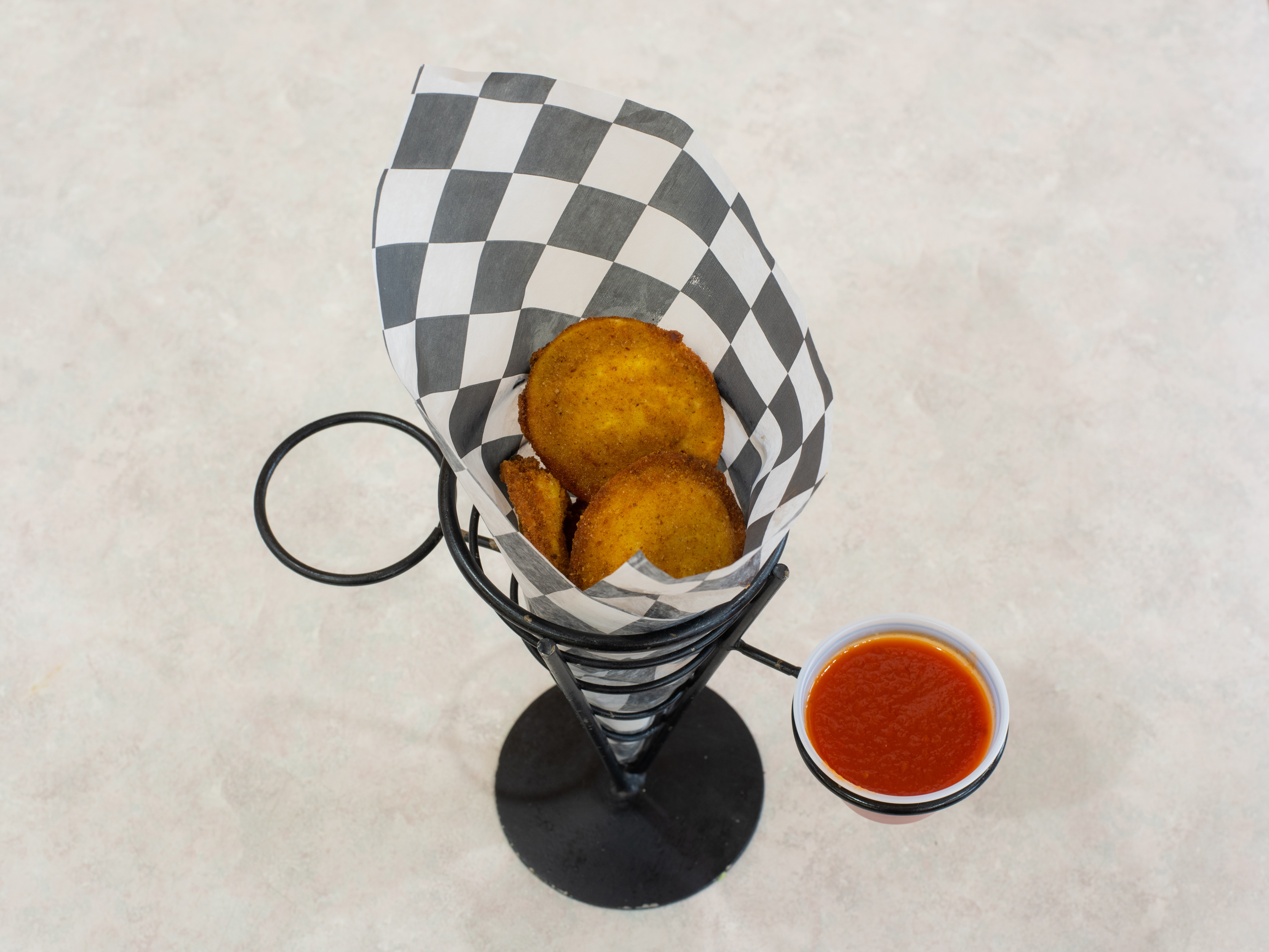 Order 6 Fried Ravioli food online from Varriales Pizza store, Whiting on bringmethat.com
