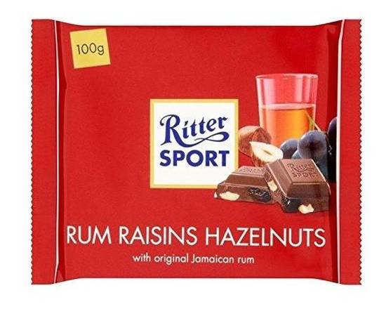 Order Ritter Sport Rum Raisins and Hazelnuts Chocolate (3.5 oz) food online from Classic Candy Shack store, San Francisco on bringmethat.com