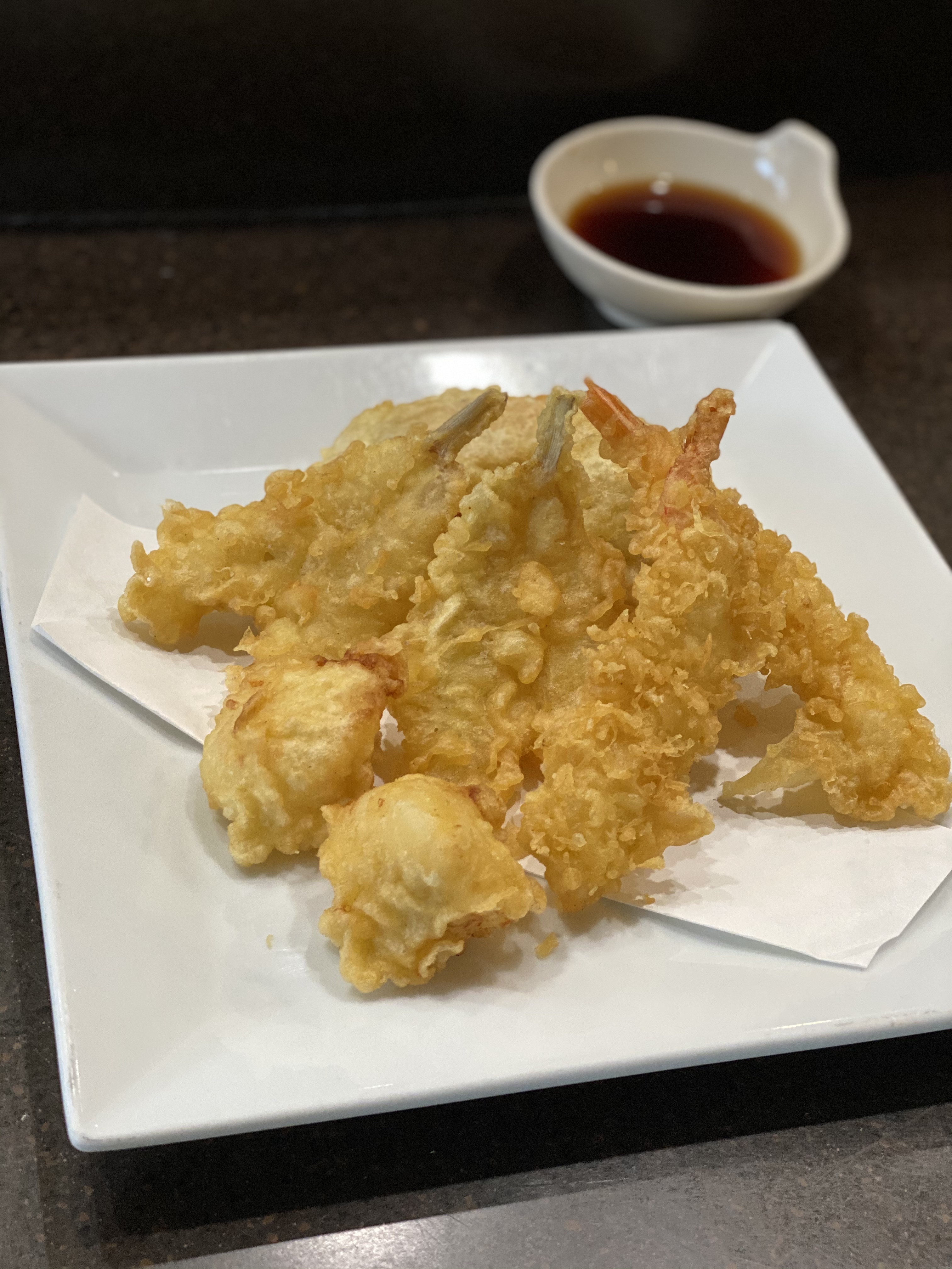 Order Assorted Seafood Tempura Plate food online from Kanpai Japanese Sushi Bar &amp; Gril store, Santa Monica on bringmethat.com