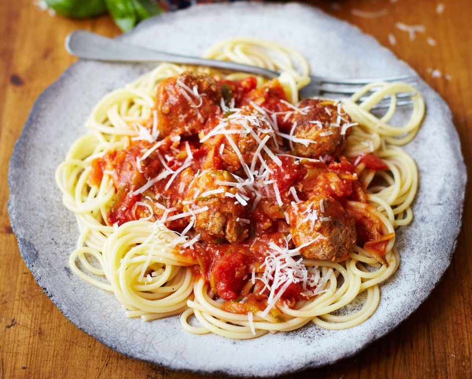 Order Pasta with Meatballs - Dinners food online from Douglass Pizza & Grill store, Somerset on bringmethat.com