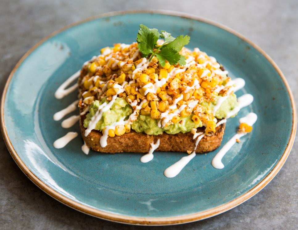 Order Avocado and Street Corn Toast food online from State Fare Kitchen & Bar store, Houston on bringmethat.com