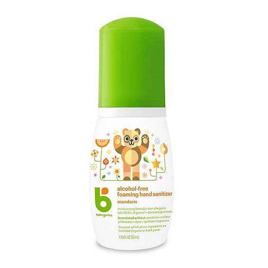 Order Babyganics® 1.69 oz. On-the-Go Alcohol-Free Foaming Hand Sanitizer in Mandarin food online from Bed Bath & Beyond store, Lancaster on bringmethat.com