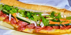Order 10. Chinese Sausage (Lap Xuong) food online from Banhwich Cafe store, Lincoln on bringmethat.com