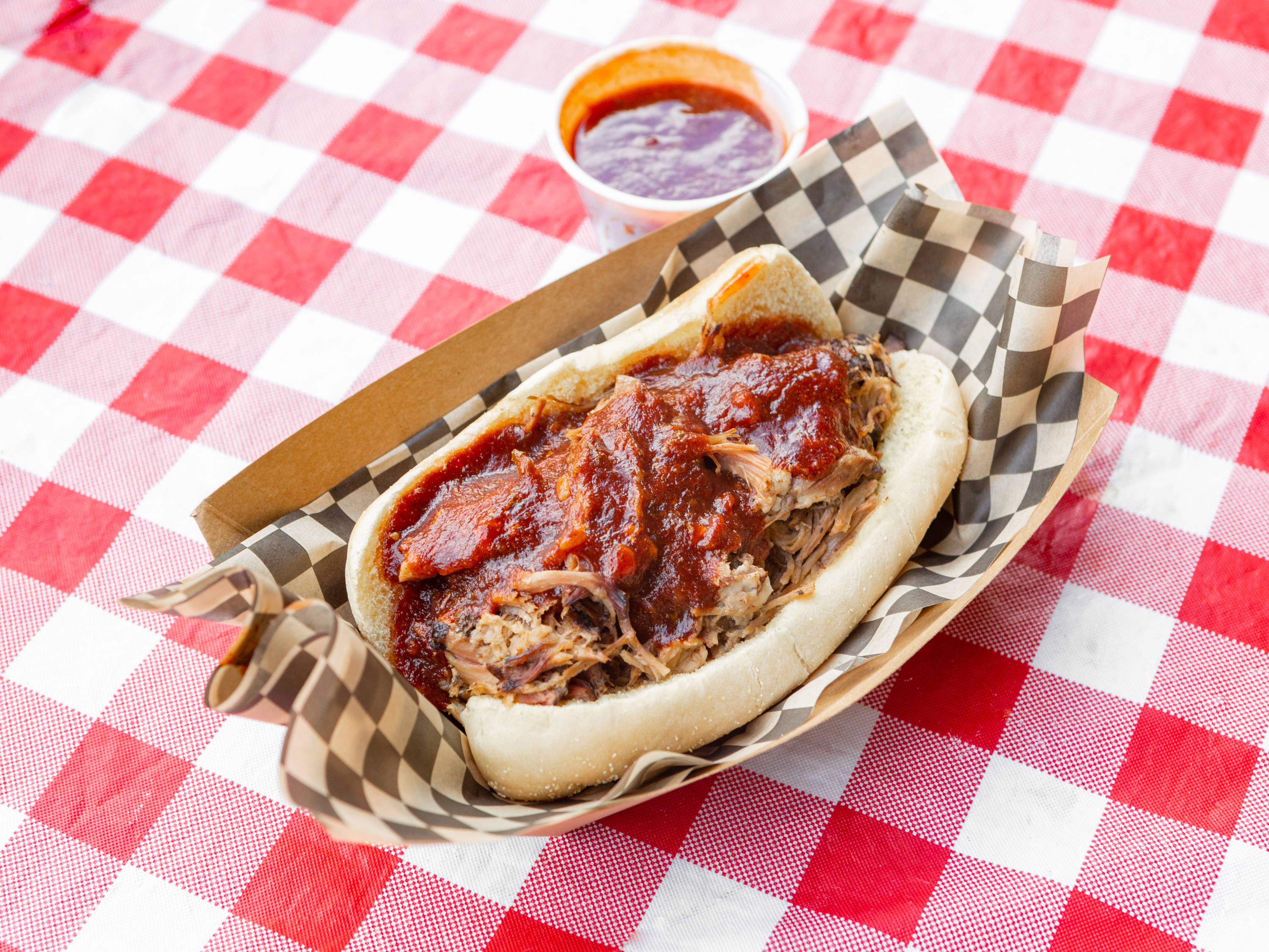 Order Pulled Pork Sandwich food online from The Smokehouse Bbq & Catering store, Anchorage on bringmethat.com