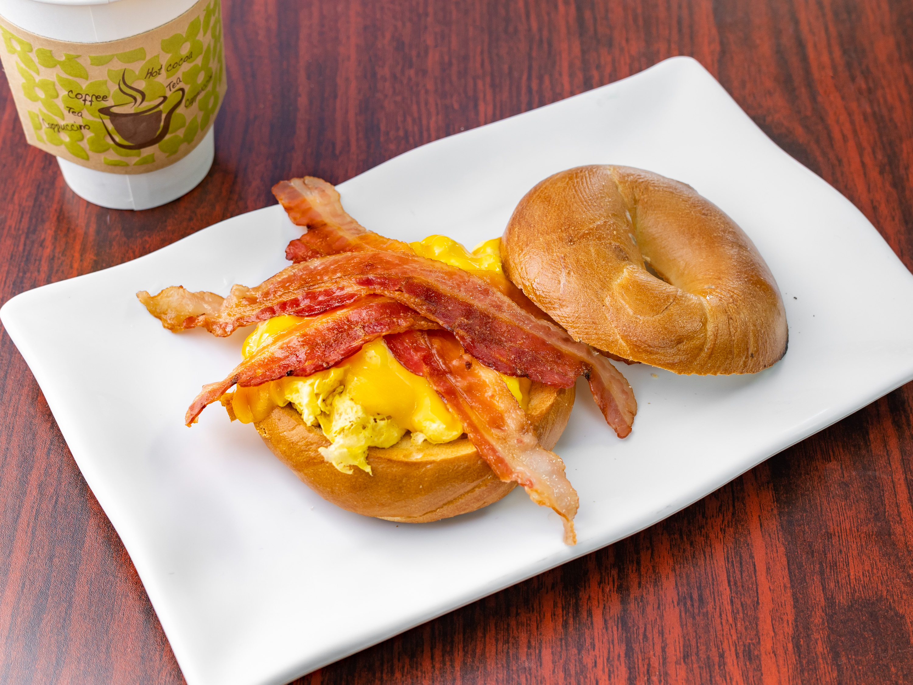 Order 18. Bacon B Fast Bagel food online from The Deli Buzz store, San Diego on bringmethat.com