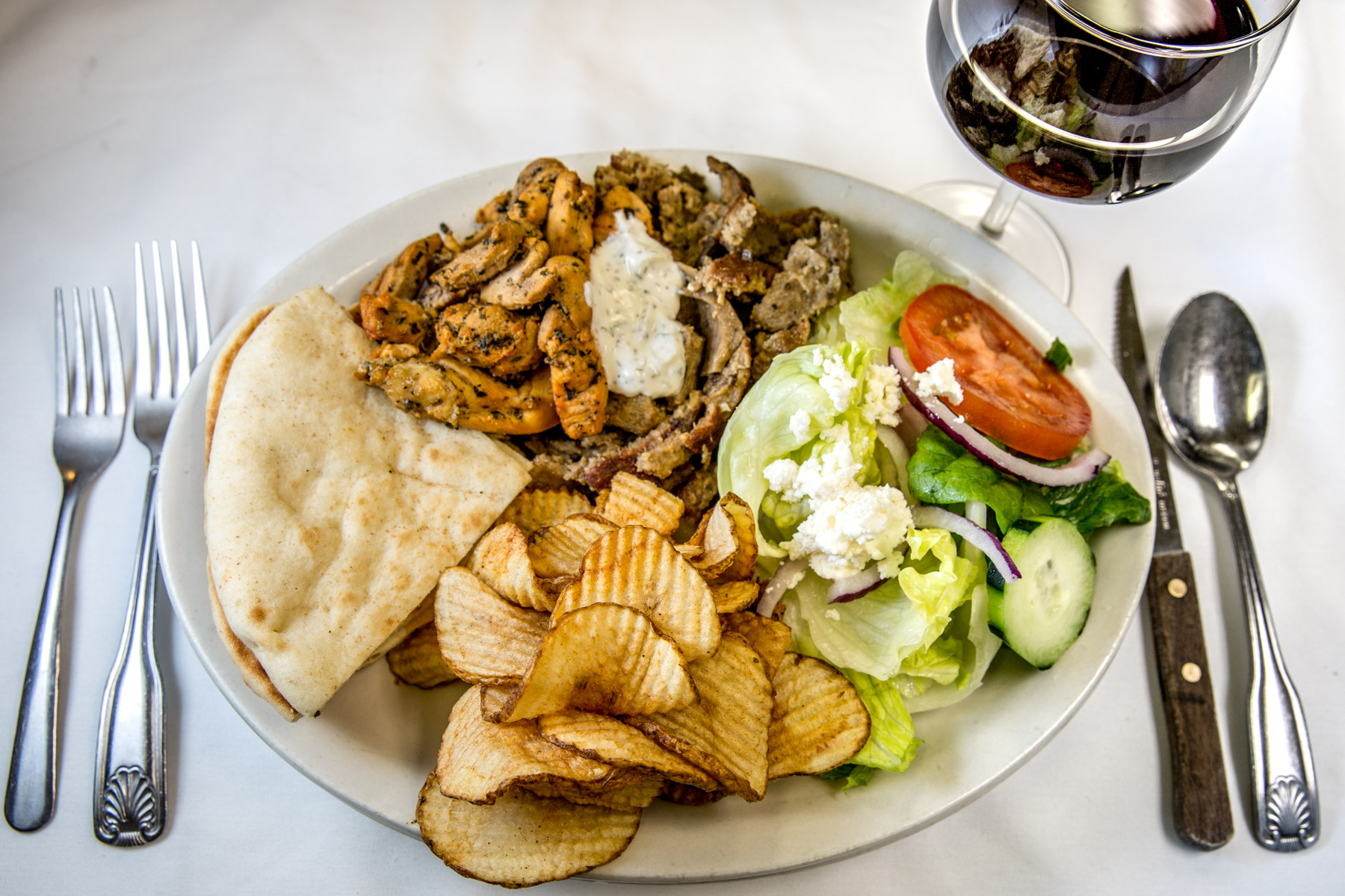 Order Chicken and Lamb Gyro Plate food online from Baba Gyro & Kabob store, Cumming on bringmethat.com