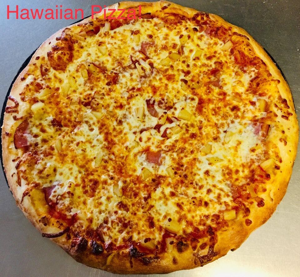 Order Super Hawaiian Pizza - Medium 12" food online from Napoli's Pizza store, Anchorage on bringmethat.com