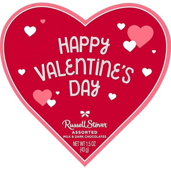 Order Russell Stover Valentine's Assorted Chocolates Red Foil Heart food online from Bash Treats store, Tustin on bringmethat.com