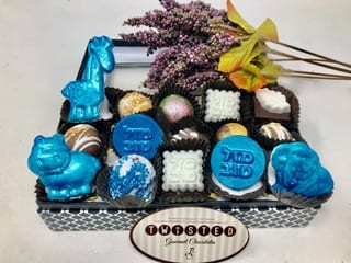 Order Signature baby Boy Handcrafted Truffle Box food online from Twisted Gourmet Chocolates store, Passaic on bringmethat.com
