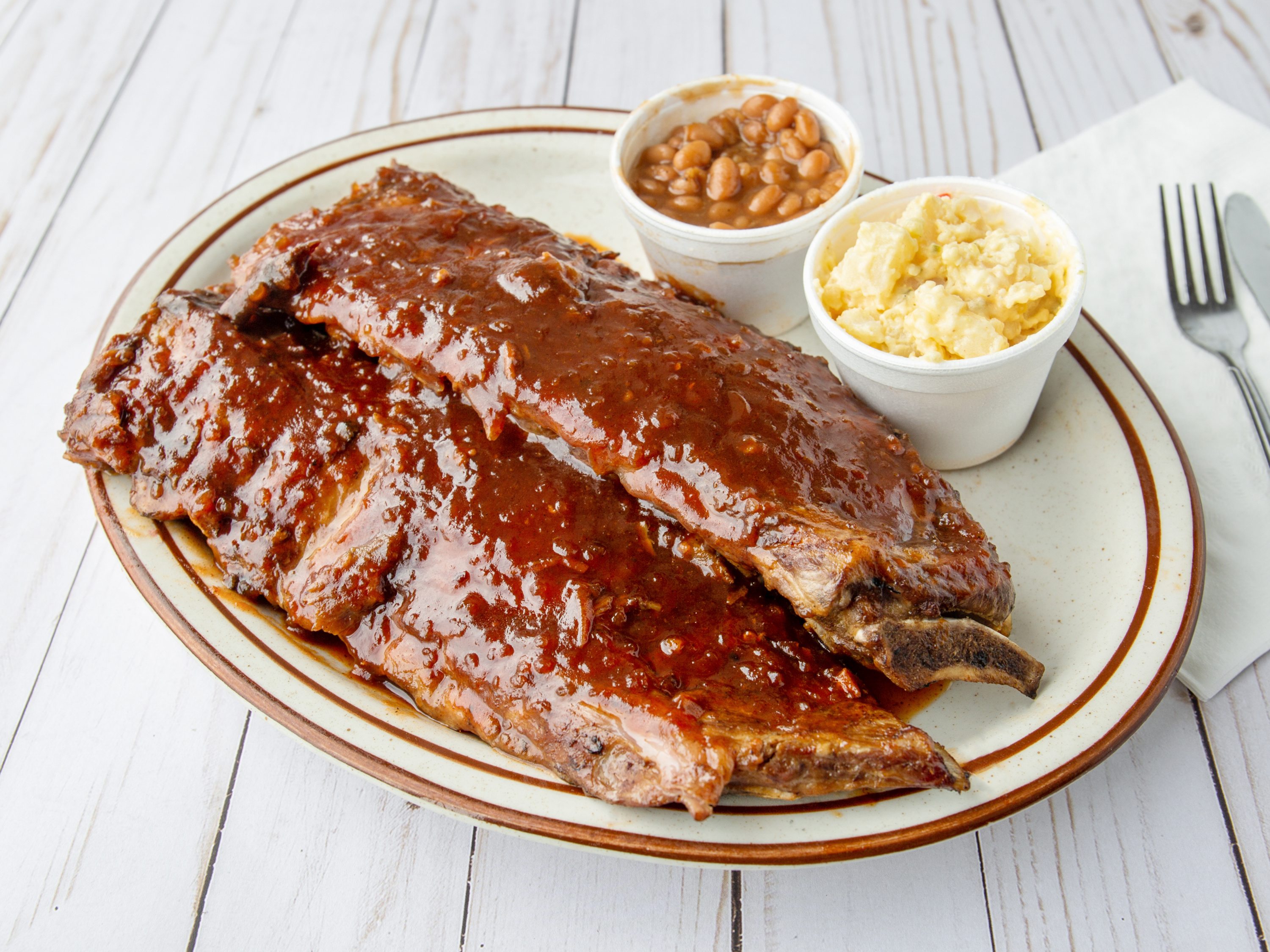 Order Double Baby Back Ribs food online from Danny Bbq Stand store, Charleston on bringmethat.com