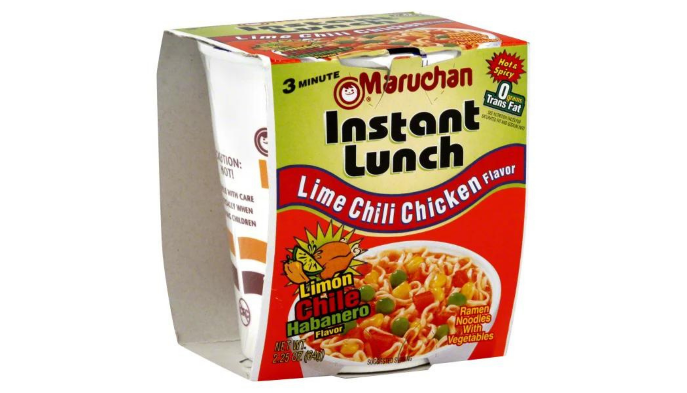 Order Maruchan Instant Lunch Lime Chili Chicken Flavor Ramen Noodle Soup 2.25 oz. Cup food online from Plaza Market store, Baldwin Park on bringmethat.com