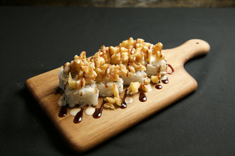 Order Popcorn Pacific Roll food online from J Sushi store, Orange on bringmethat.com