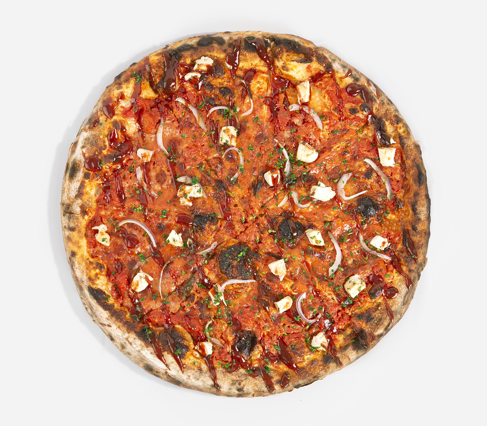 Order BBQ Chicken Pizza food online from Genovese Pizza store, Alhambra on bringmethat.com