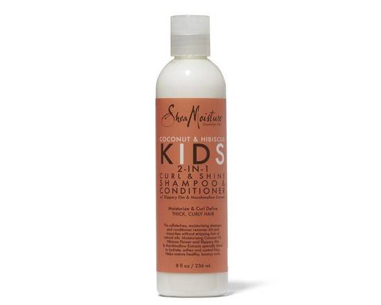 Order Shea Moisture Coocnut & Hibiscus KIDS 2 IN 1 Curl & Shine Shampoo & Conditioner  food online from iDa Beauty Supply Store store, Middletown on bringmethat.com