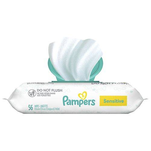 Order Pampers Baby Wipes Sensitive Fragrance-Free - 56.0 ea food online from Walgreens store, Athens on bringmethat.com